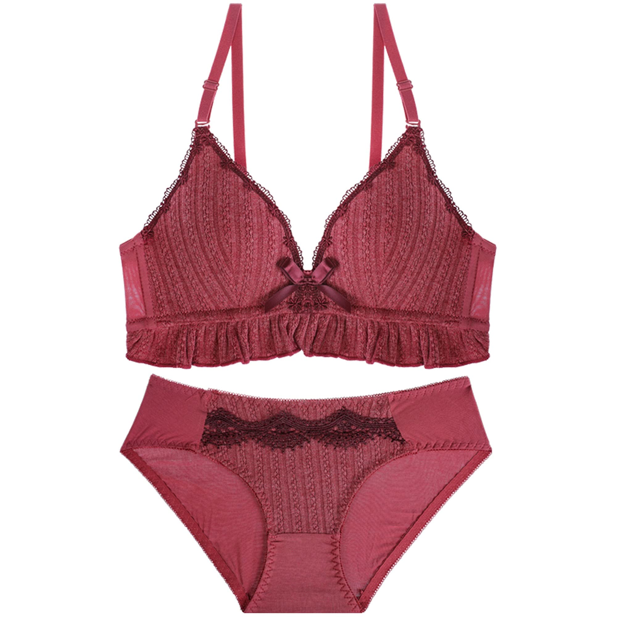 Ensemble lingerie sexy rouge pour sublimer vos soirées romantiques avec confort sans armatures
