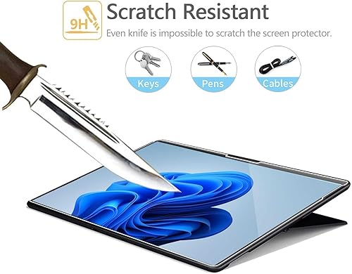 Vista 40 de Paquete de 2 protectores de pantalla de vidrio templado Megoo para Microsoft Surface Pro 9 2022/Surface Pro 8/Surface Pro X 13 pulgadas, fácil
