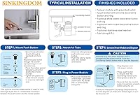 Vista 8 de SINKINGDOM Kit de interruptor de aire de eliminación de basura con botón largo, bronce champán (cubierta de latón)