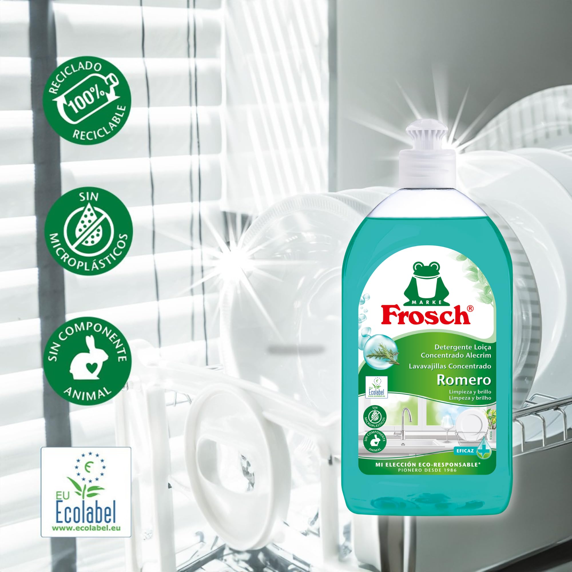 Frosch Lavavajillas a Mano Líquido Concentrado Ecológico Romero 500ml
