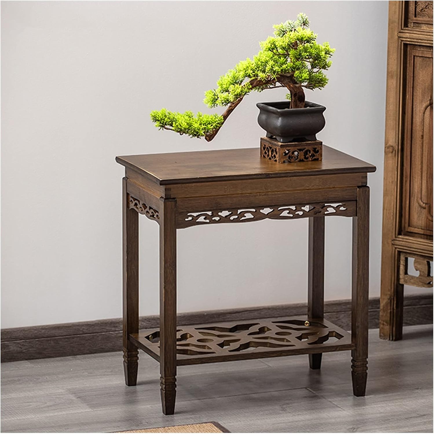 Wood Plant Stand Indoor Outdoor 2 Tier Flower Pot Holder Plant Display Shelving for Patio Garden Corner Balcony Garden Plant Stand Display Stand (Size : Large) ( ) image 5