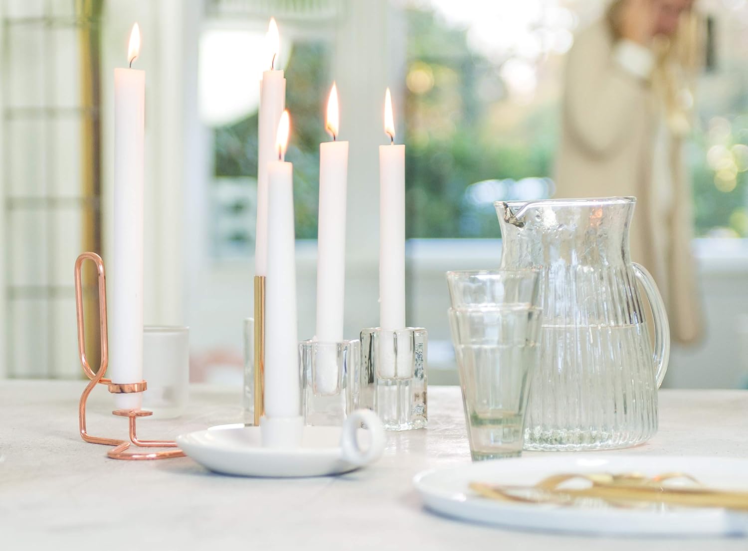 BOLSIUS White Candles 10 Pack - 9 Inch Straight Taper Candle Set - 8 Hour Candlesticks - Fits Most Standard Candle Holders - Premium European Quality - Household, Dinner, Wedding, & Party Candlesticks - Image 2