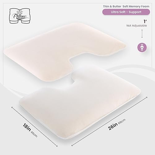 Miniatura 2 de Inserto, espuma viscoelástica moldeada de felpa 80D - Se puede utilizar como almohada delgada para dormir boca abajo. Tamaño ergonómico, cuello