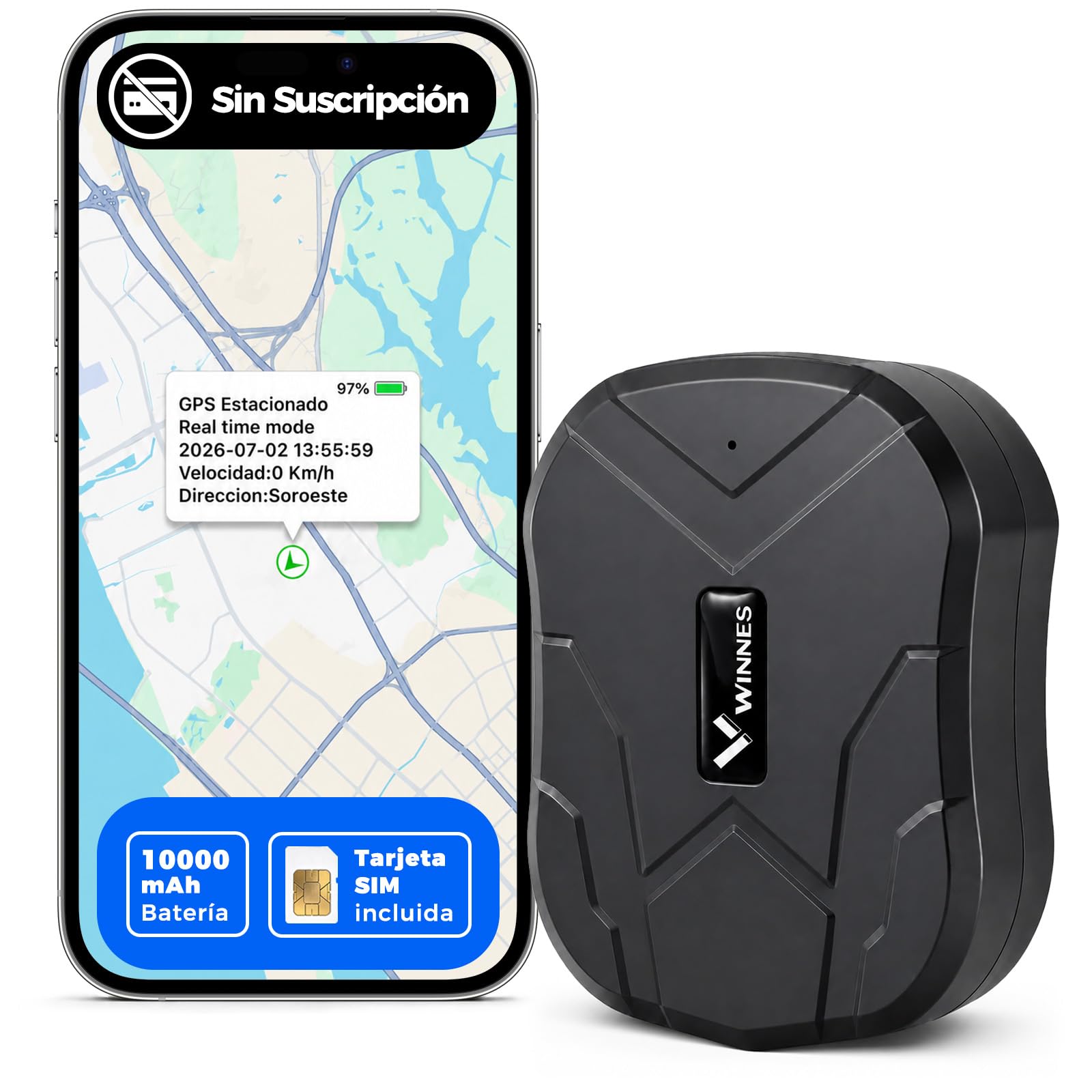 Zeerkeer Localizador GPS para Coche, Moto, camión, GPS Tracker Anti-perdida Vehículos Impermeable y Gratis App SMS Alarmas Múltiples, Fuerte Imán Seguimiento en Tiempo Real Geo-Fence Alarm