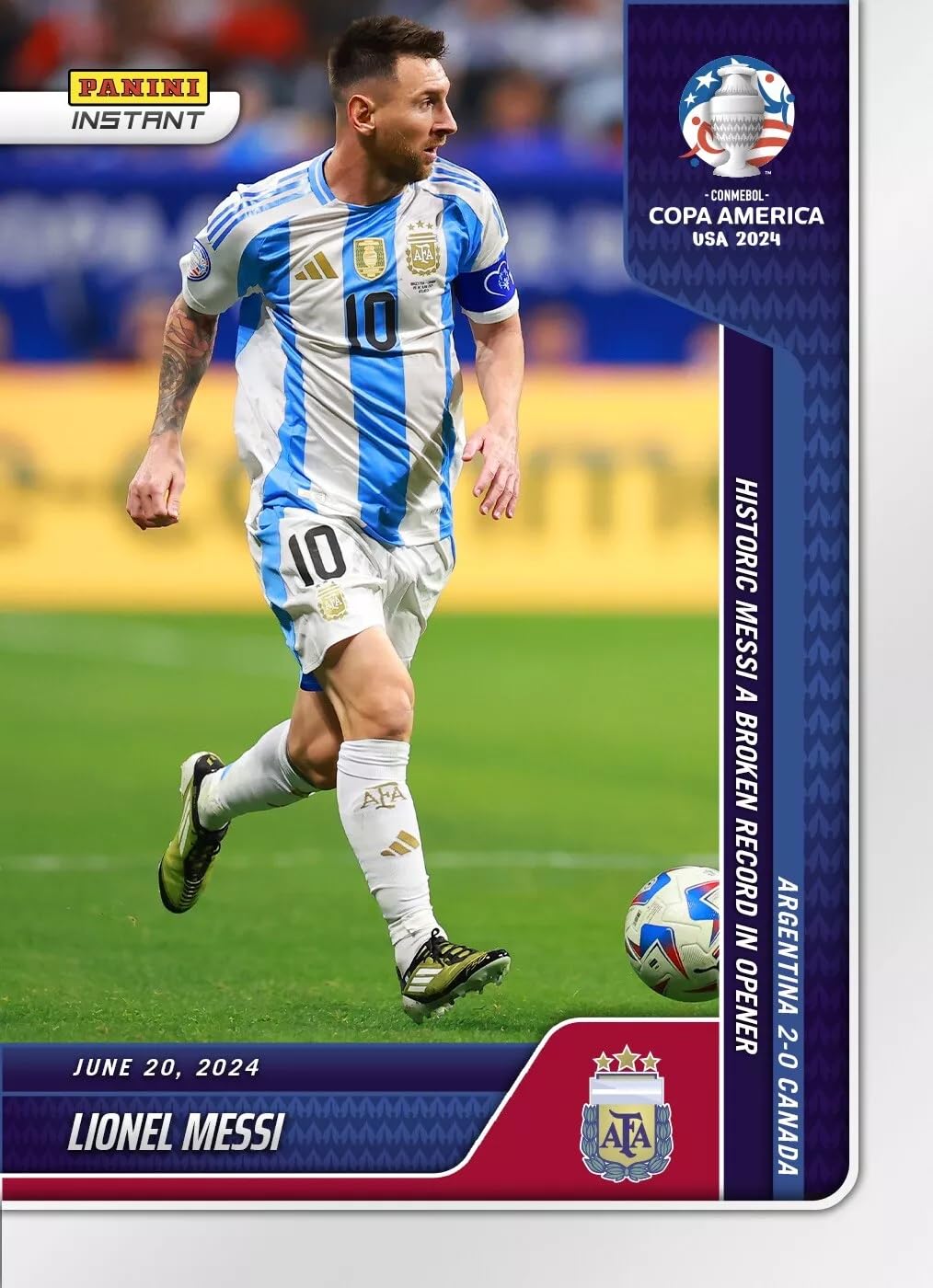 Amazon.com: 2024 Panini Instant COPA America Lionel Messi #1 
