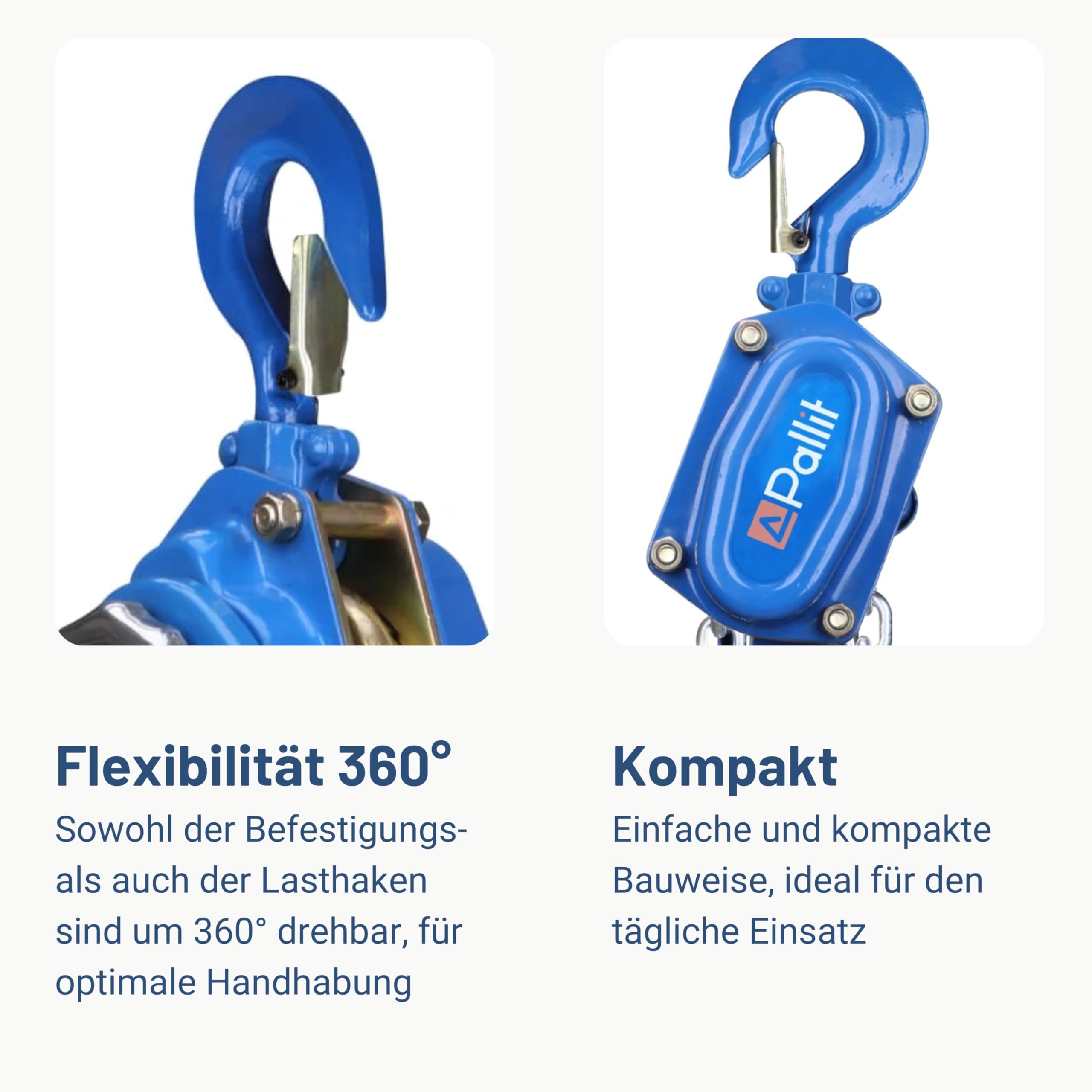 Pallit Kettenzug 1500 kg Ratschenzug 3 m Kettenlänge mechanischer Lastbremse CE-zertifiziert