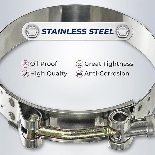 Miniatura 5 de TORQUE 2 mangueras de silicona CAC de carga para enfriador de aire de 3 12 pulgadas x 6 38 pulgadas con juego de abrazaderas de perno en T, turbo de