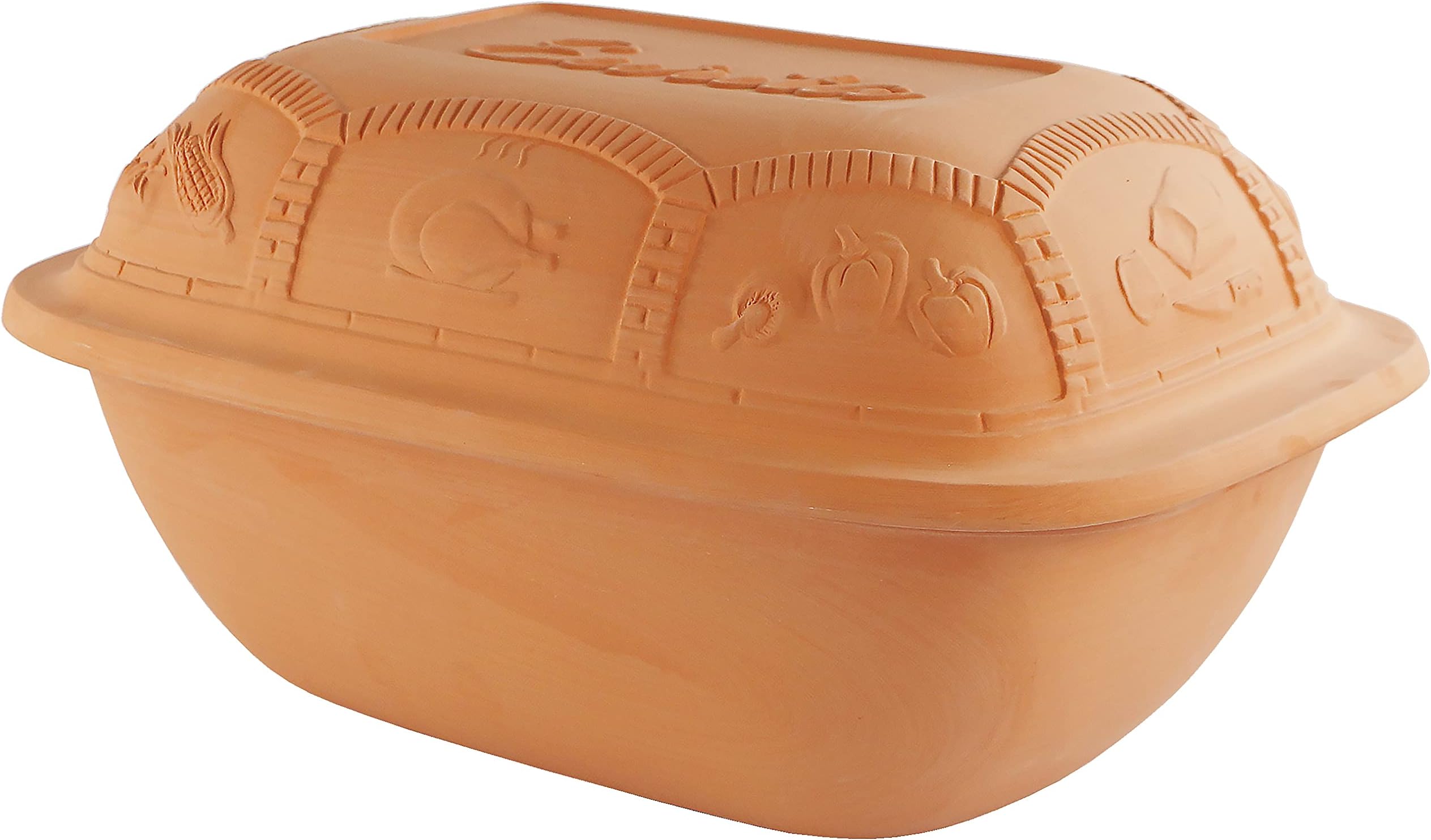 Eurita Clay Roaster, 7.2 Quart, Non-Stick Earthenware, Toxin-Free, Healthy Clay Pot Cooking, Versatile Cooking Dutch Oven, Digital Recipe and Instructions Included