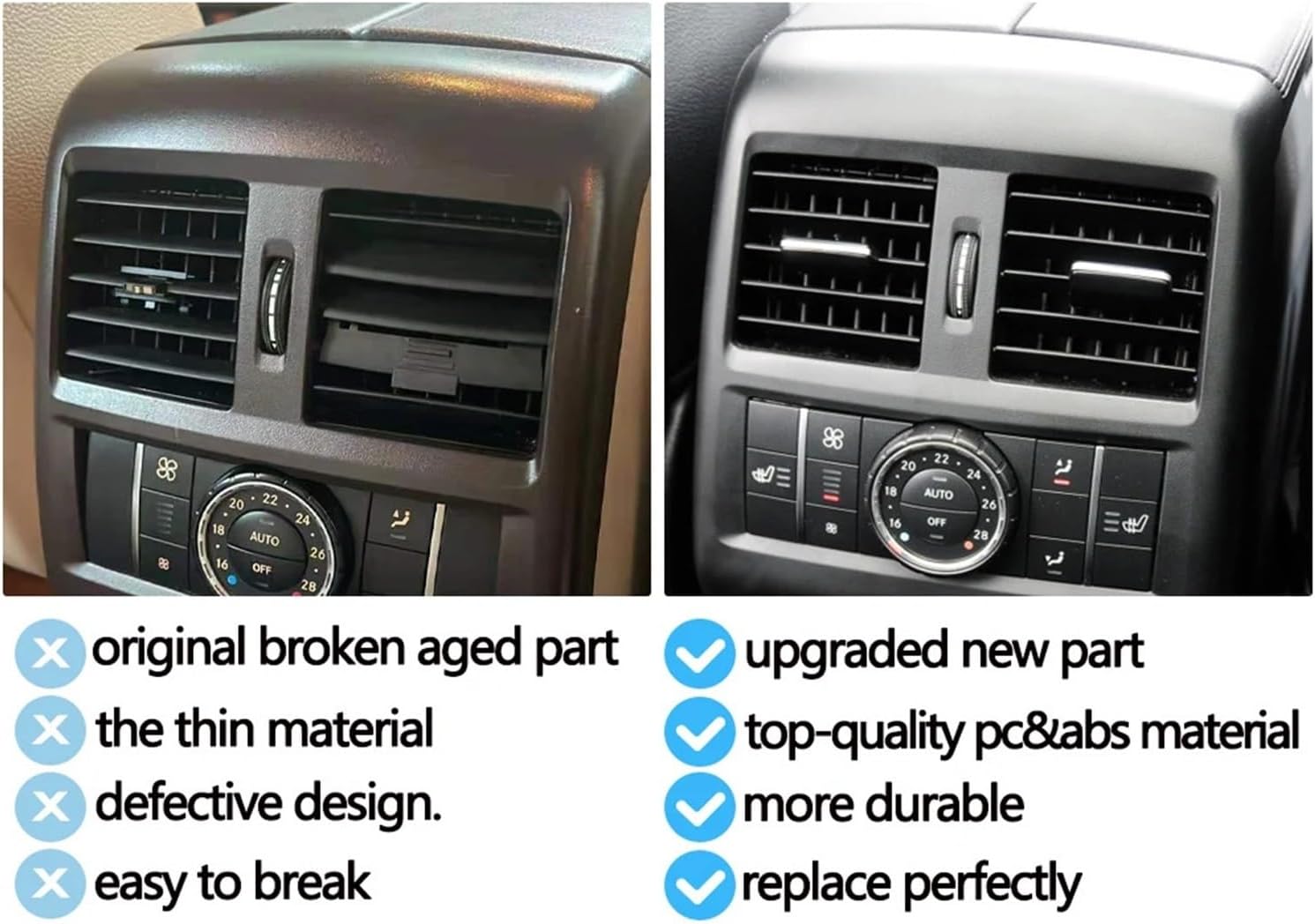 Rear Center Console Air Conditioning AC Vent Compatible for Benz M GL GLE GLS W166 W292 ML300 ML350 ML400 GL350 GL400 1668300554