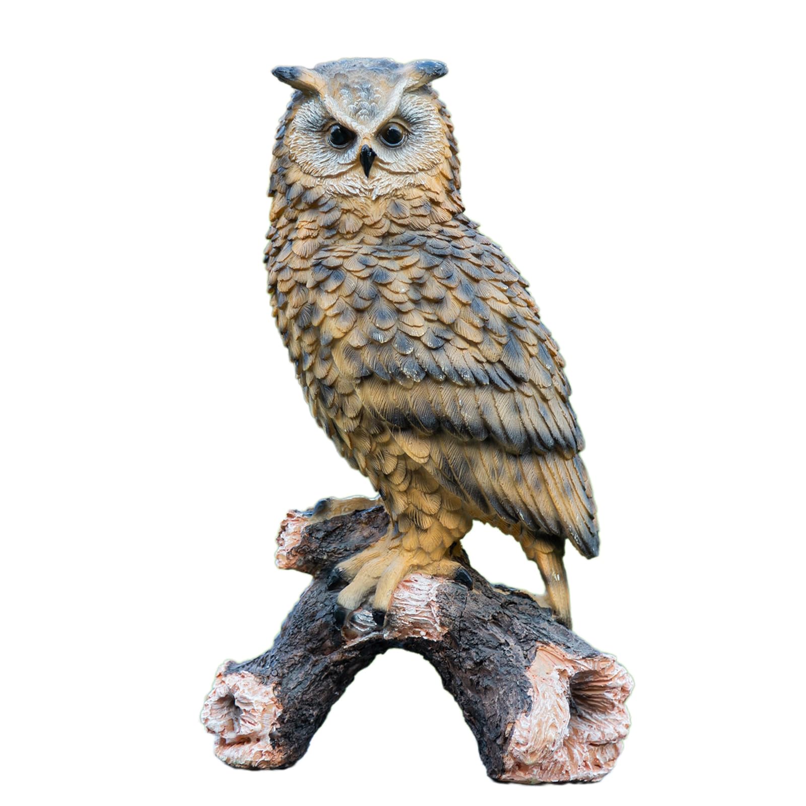 YXCQHZM Outdoor Owl Statue Simulation Bird Sculpture Garden Figurines for Patio, Lawn, Yard Hanging Decoration (34cm)