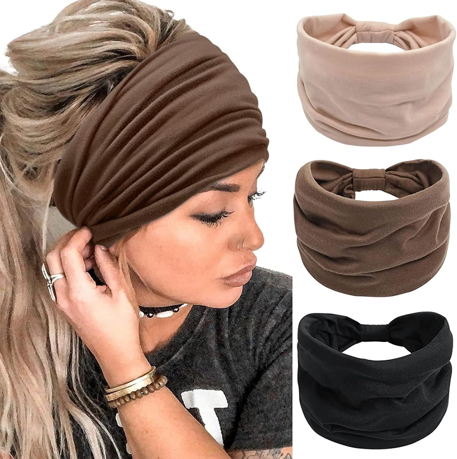 Headbands for Women's Hair, Wide Headbands, Women's Elastic Headbands