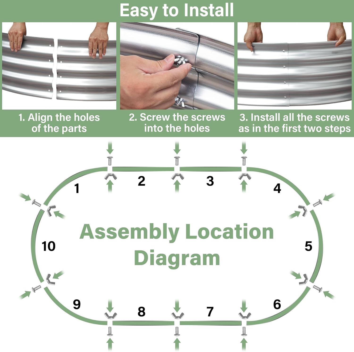 TATAANTY Galvanized Raised Garden Bed Kit, Rust-Resistant Planter Garden Boxes Outdoor, Oval Large Metal Raised Garden Beds for Vegetables Easy to Set Up - 4x2x1ft (2 Pack)