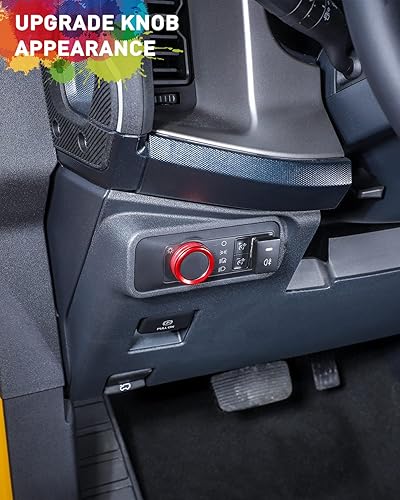 Miniatura 7 de Savadicar CKT01 Billet - Juego de molduras de perilla de control de aluminio, faros4WDHVAC, biseles de anillo de perilla de control climático,