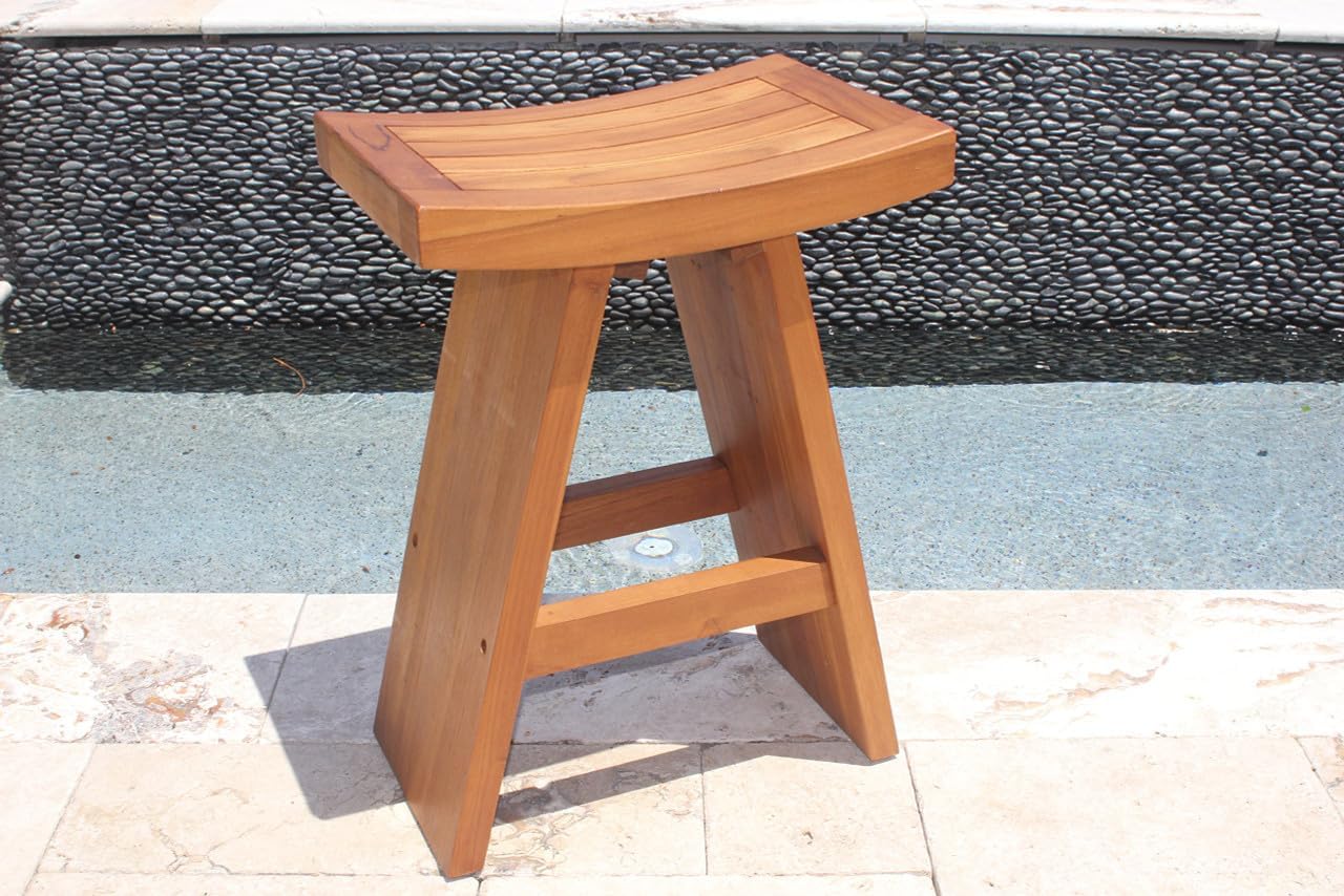AquaTeak The Original 24" Tall Asia Teak Counter Stool