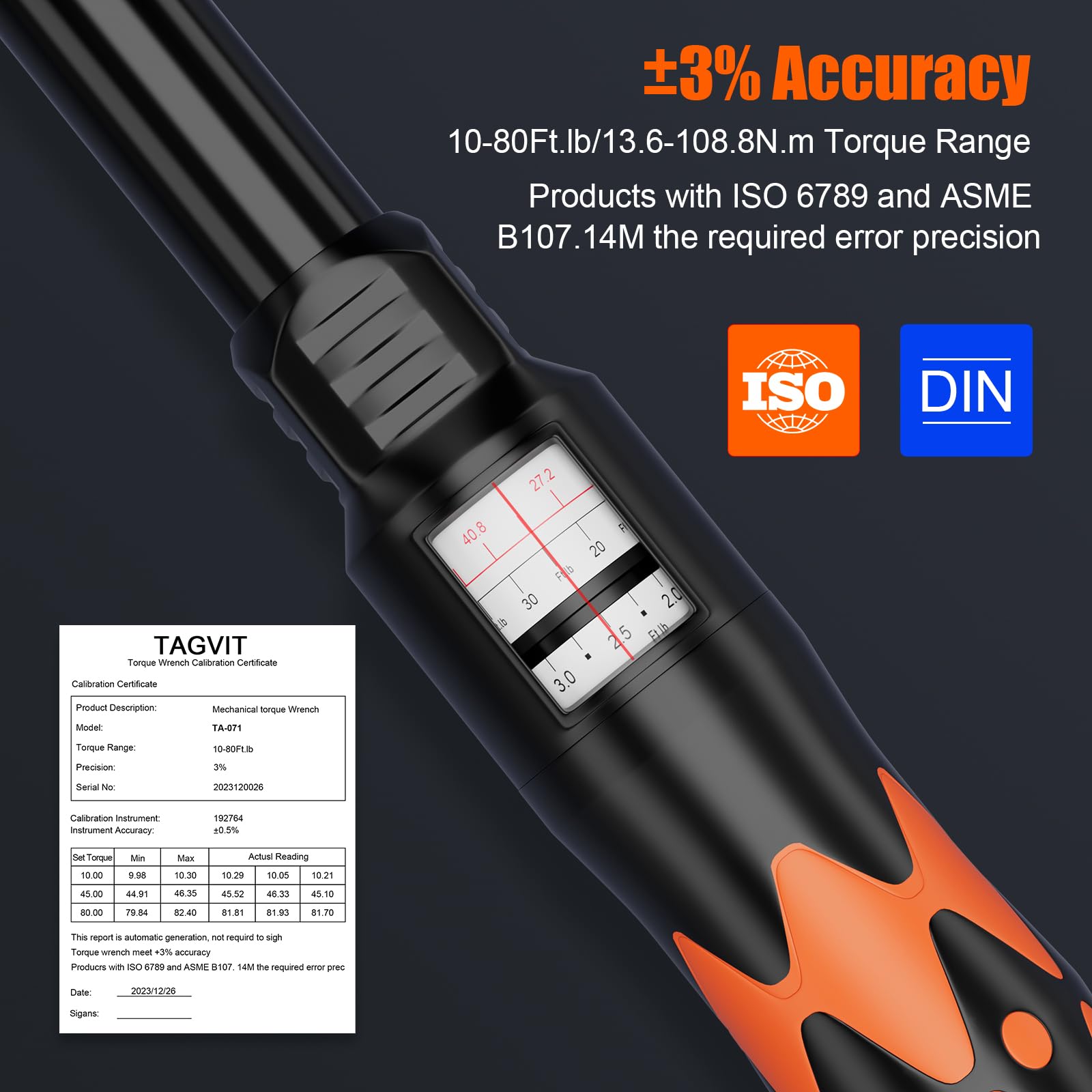 Snapklik.com : 3/8-Inch Drive Click Torque Wrench, 10-80 Ft.Lb/20.4-115 ...