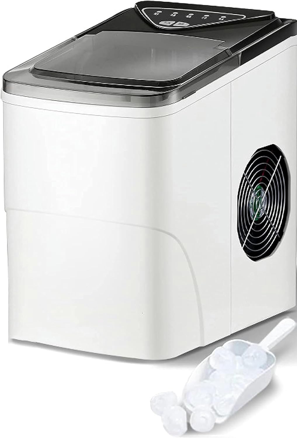 Ice Maker Machine for Countertop Small Ice, Portable Ice Cube Maker Machine, LED Display Low Noise Self-Cleaning - Ideal for Restaurants, Bars, Homes and Offices (C)