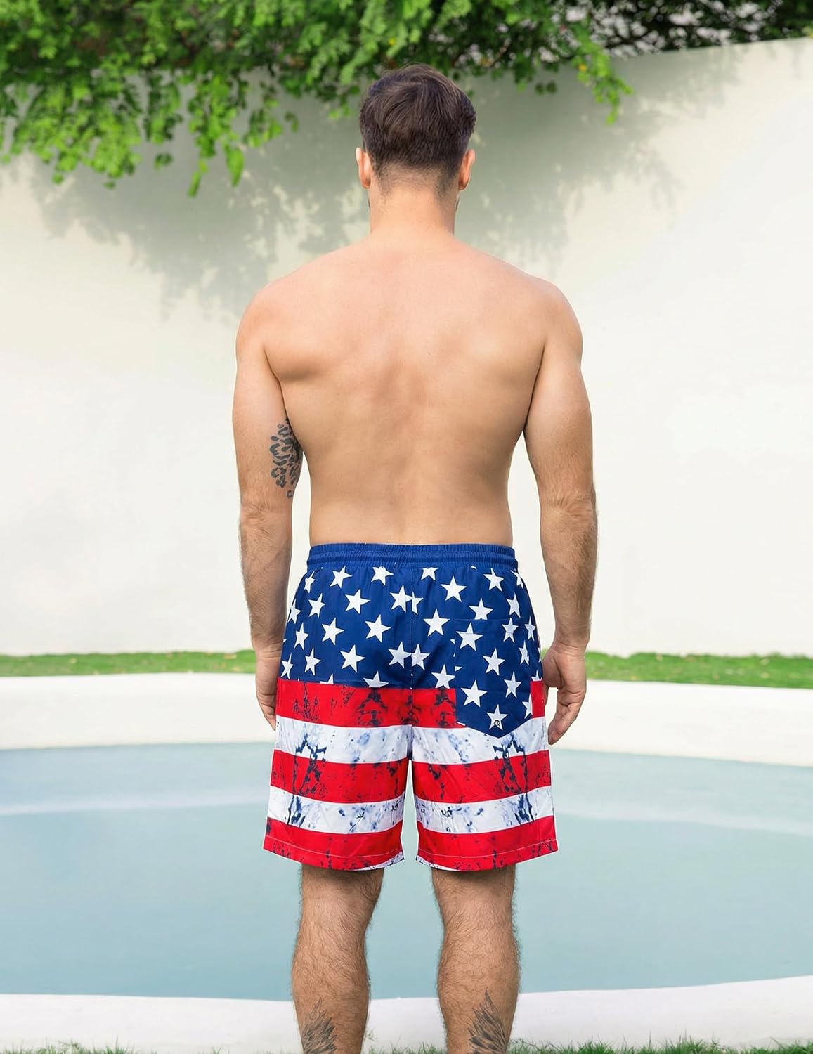 Mens Swim Trunks 7 Inch with Compression Liner Summer Quick Dry 2 in 1 Beach Board Shorts with Pockets