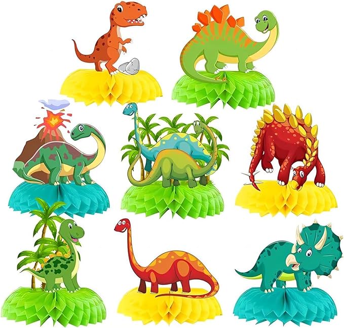 8 Stück Dinosaurier Geform Waben Centerpieces,Dschungel Tier Dino Thema Party Dekoration,Bienenwabe Mittelstücke,Bienenwabe Herzstück,Tischdekorationen,Tabelle Honeycomb für Kinder Geburtstag Party 8 Stück Dinosaurier Geform Waben Centerpieces,Dschungel Tier Dino Thema Party Dekoration,Bienenwabe Mittelstücke,Bienenwabe Herzstück,Tischdekorationen,Tabelle Honeycomb für Kinder Geburtstag Party