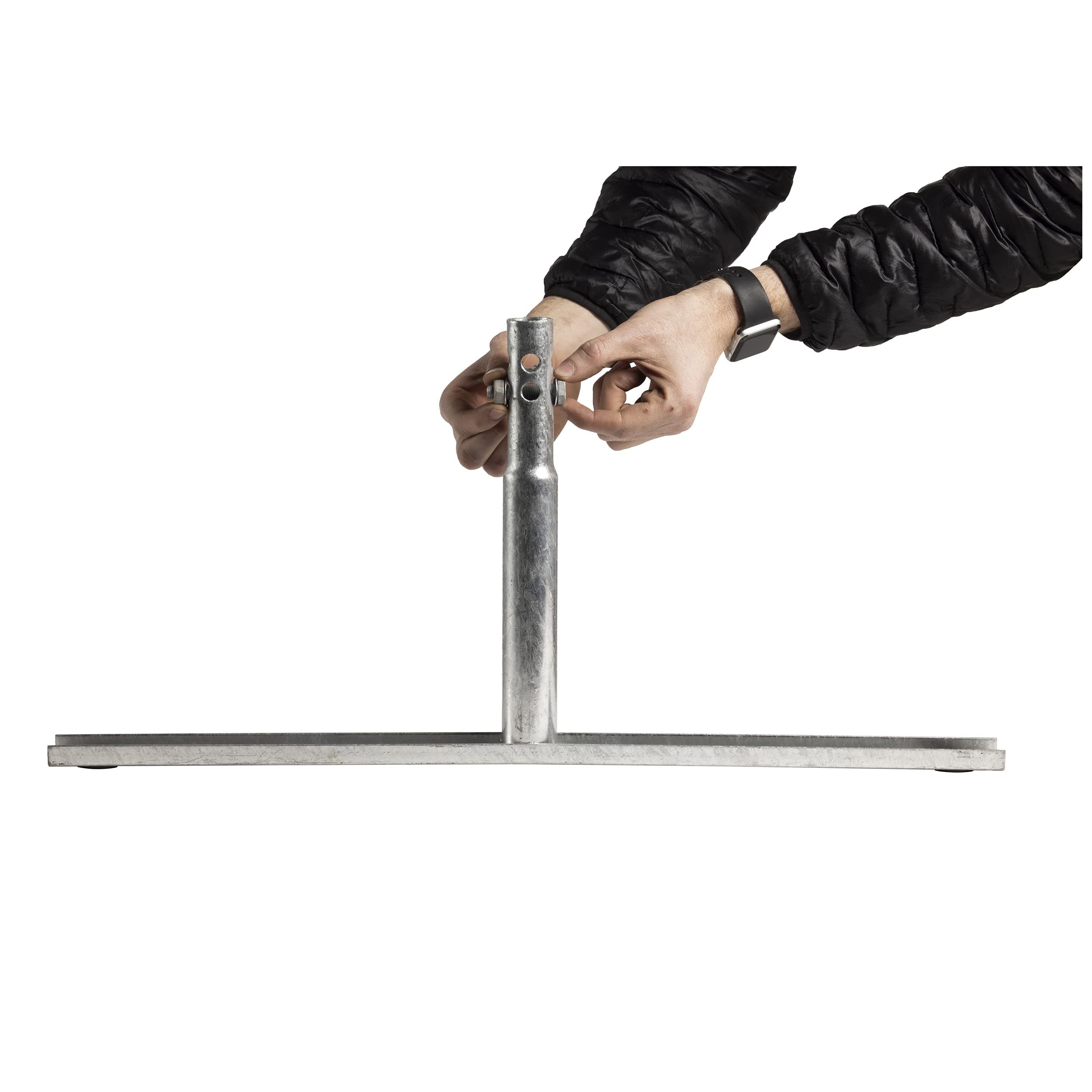 Trafford Industrial Angry Bull Barricades Metal Interlocking Steel Barricade (6.5 Ft. Economy, Light Weight & Pre-Galvanized, Flat Feet, Zinc Coated Steel, Set of 10)