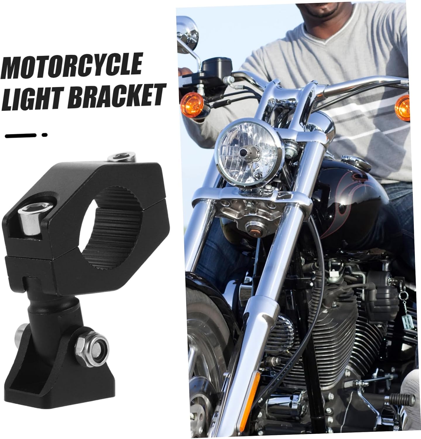Ciieeo Led Light Bracket for Motorcycle Aluminum Motorbike Bracket Handlebar Riser Front Fork Indicator Mounts Fog Light Holder