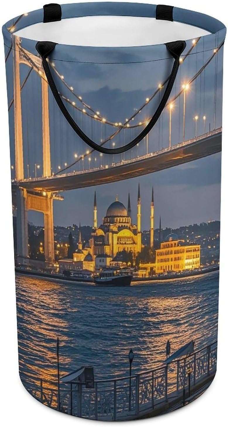 Strait BridgeFoldable Large Capacity Laundry Hamper with Handles,Extra Big Collapsible Clothes Basket for Home Storage