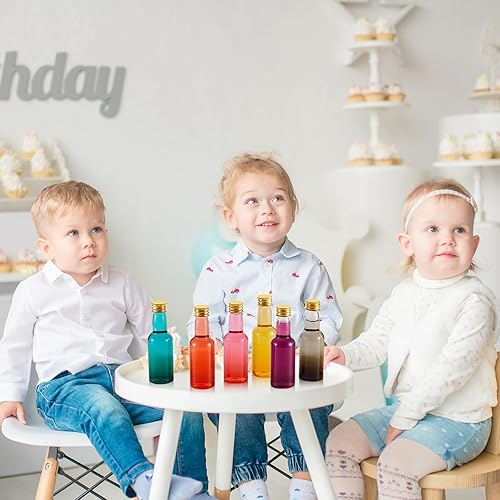 Miniatura 12 de Tessco - 100 mini botellas de licor de plástico, mini botella de aderezo de ensalada, para Navidad, soportes para alcohol con tapa, salsa picante