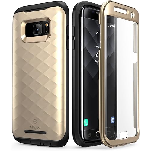 Galaxy S7 Edge Case, Clayco [Hera Series] Full-Body Rugged Case with Built-in Screen Protector for Samsung Galaxy S7 Edge (2016 Release) (Gold)