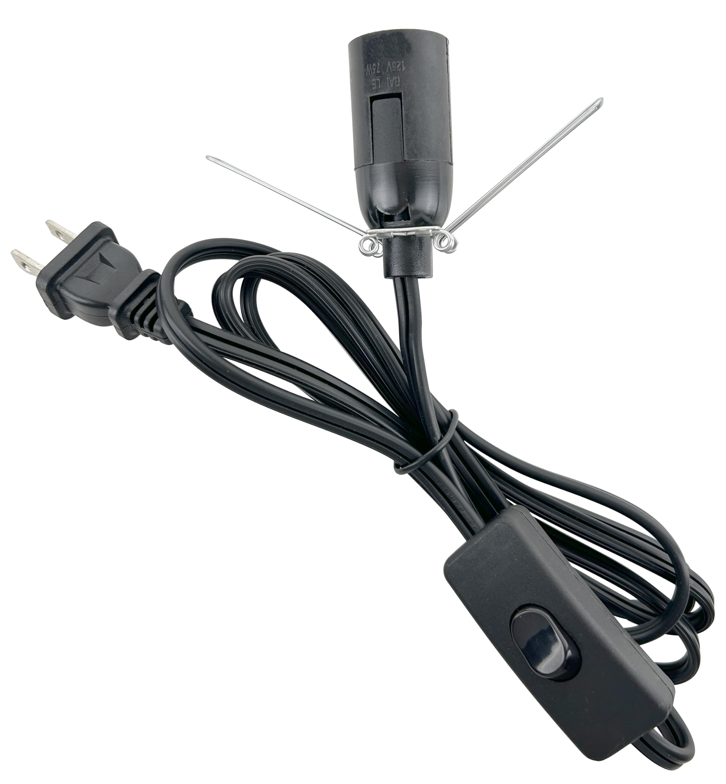 National Artcraft Heavy Duty 6 Ft Black Lamp Cord with Spring Clip