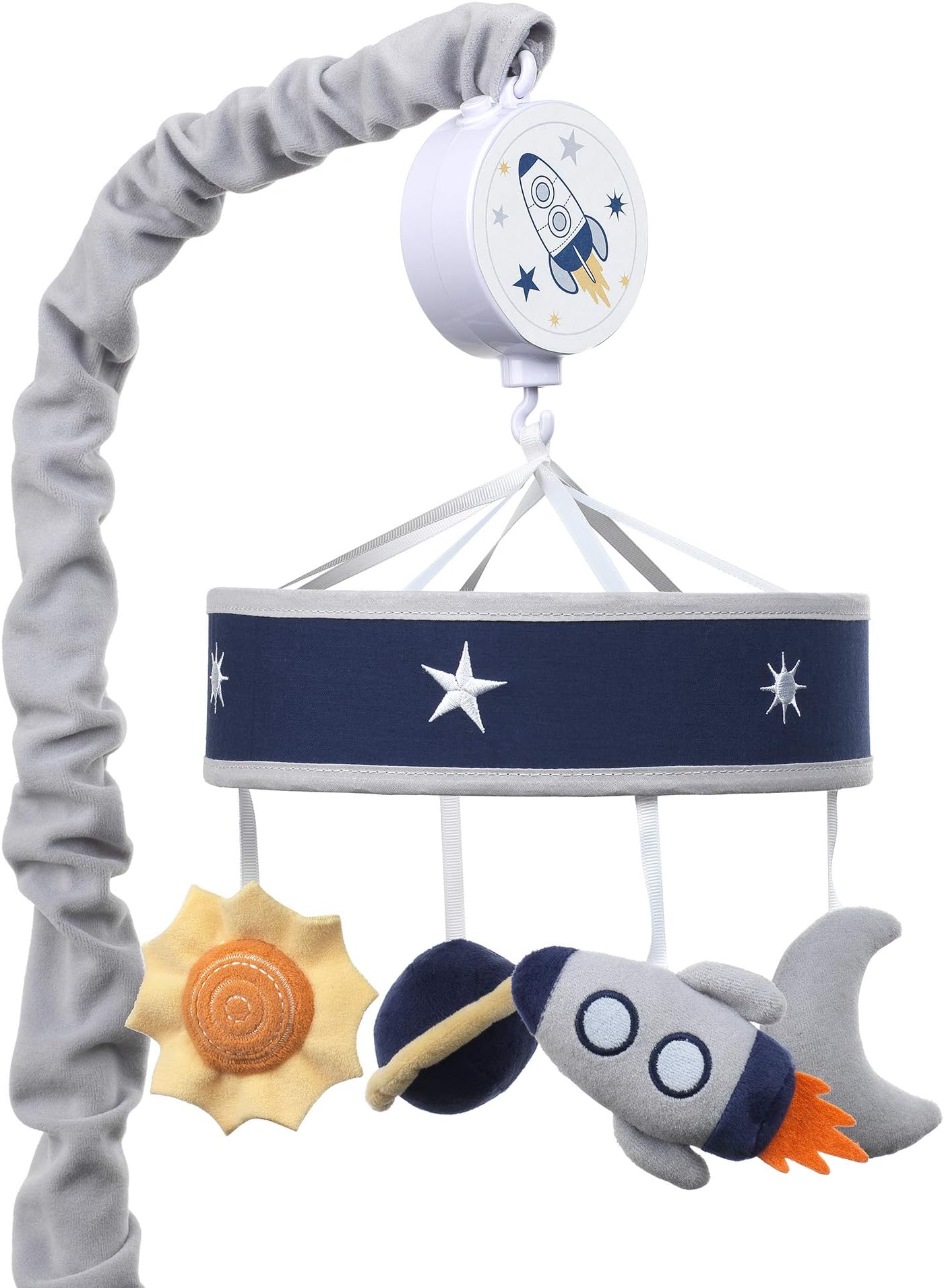 - Lambs & Ivy Milky Way Musical Baby Crib Mobile - Blue/Navy/Gray Space Theme