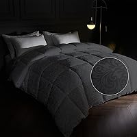 Vista 11 de puredown® Edredón de plumas de algodón orgánico, inserto de edredón de cama tamaño matrimonial/reina, todo tipo de estación, 100% algodón natural