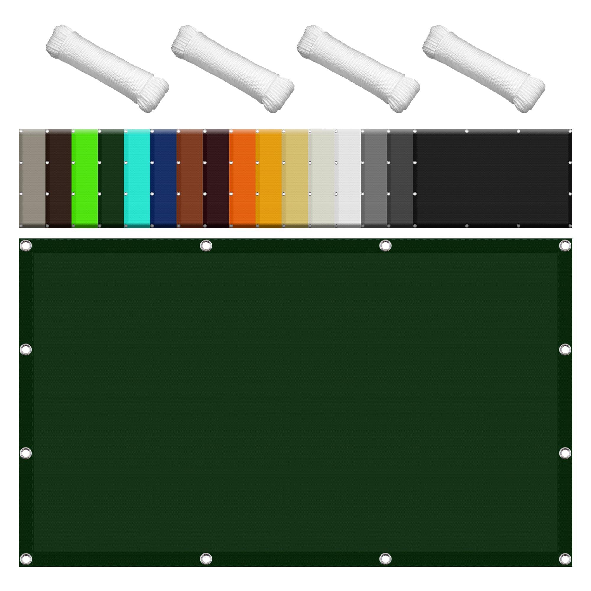 Filet d'ombrage 140x550 cm vert foncé étanche pour jardin et terrasse