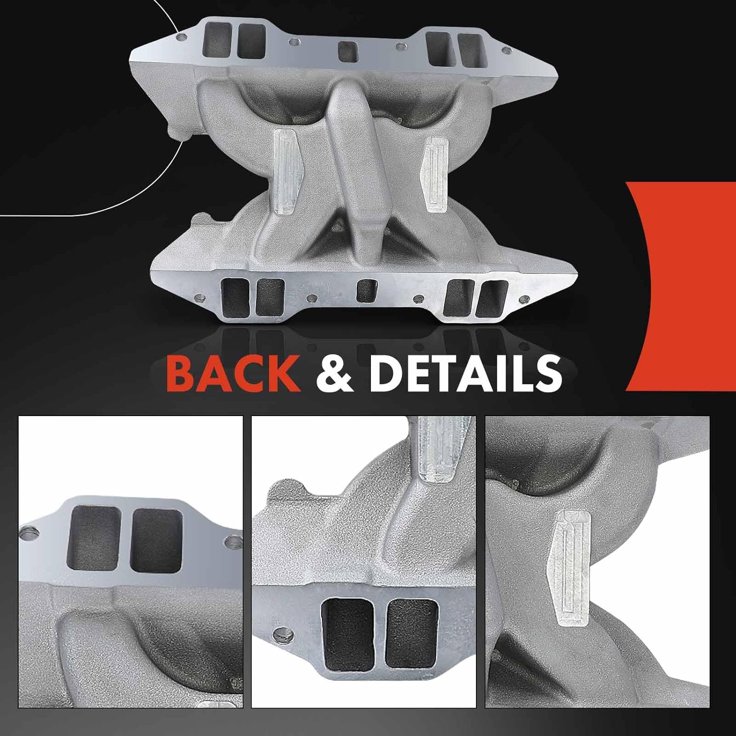 A-Premium Intake Manifold Replacement for Mopar 413-426-440 Big-Block, Aluminum, Satin Finish, Dual Plane, V8