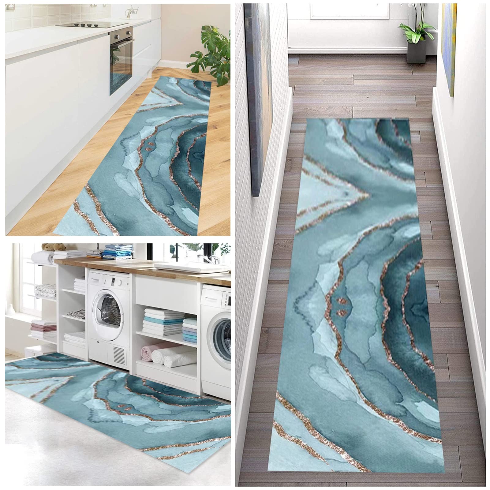 Loper vloerkleed voor hal, keuken hal trap tapijt loper 100cm 2m 300cm 4m 5m 6m antislip extra lange tapijten woondecoratie smalle karpetten - grijs