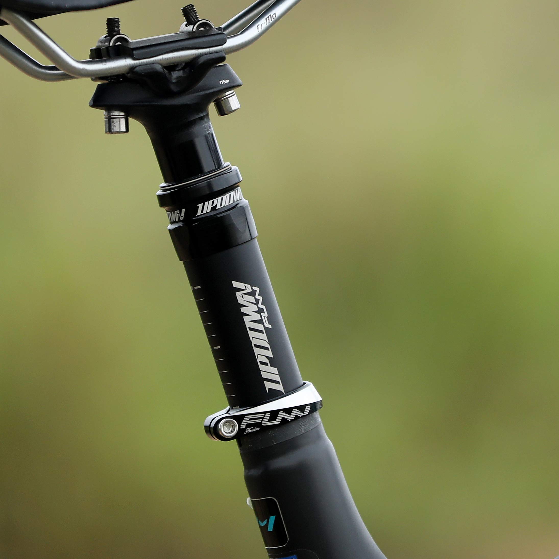 Funn Frodon Morsetto per Sella Imbullonato con diametro interno di 34,9 mm, in lega leggera e resistente, per mountain bike, BMX e bicicletta da strada (Nero).