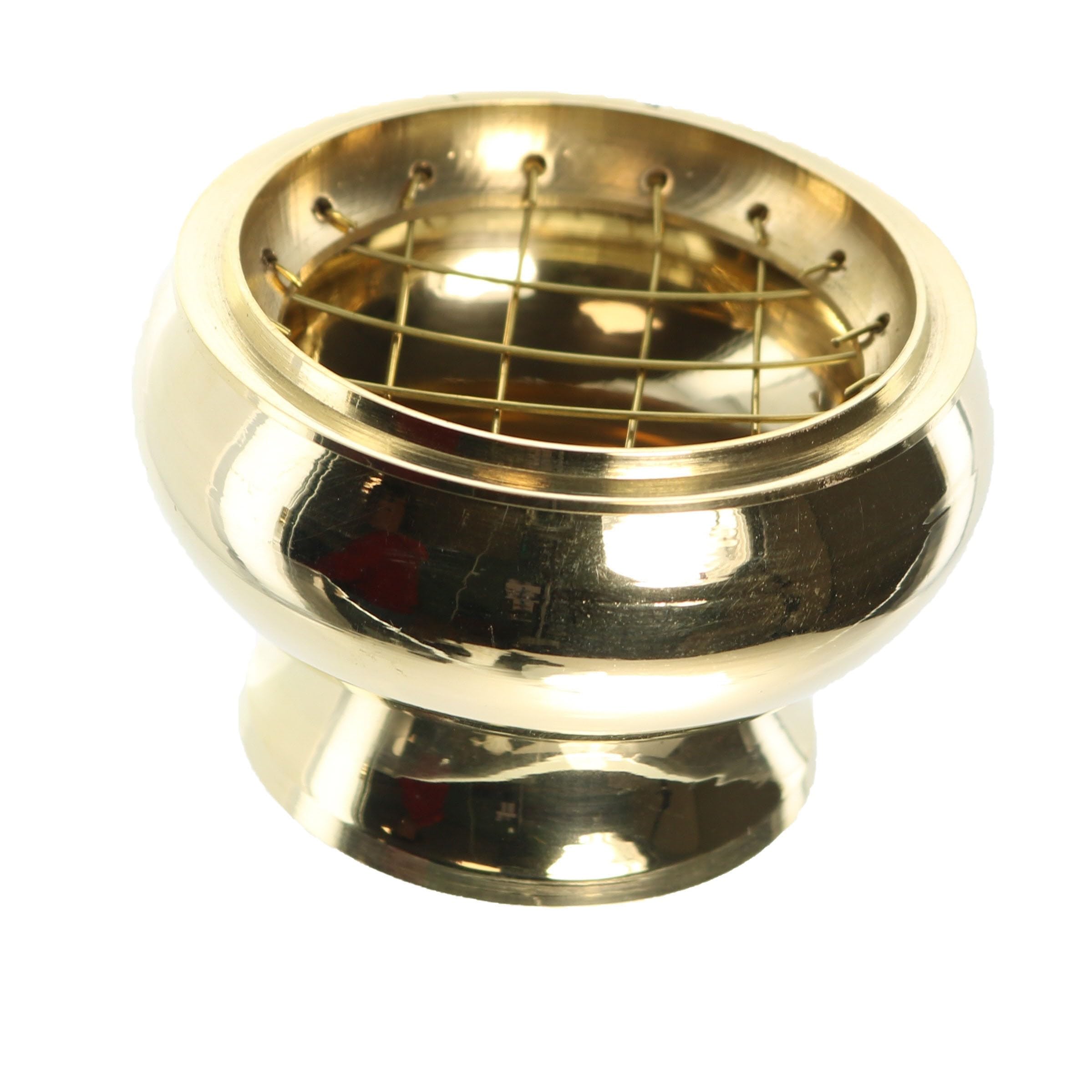 Brass Incense Burner with Grid - Religious Incense - Christian Worship Brass