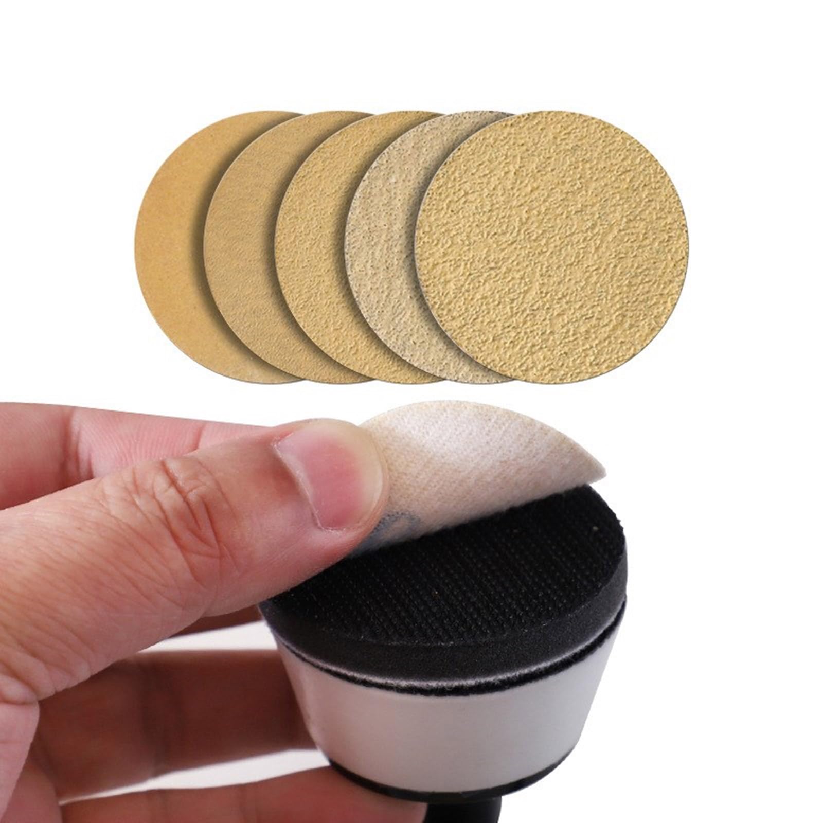 Kits de lijado de cuencos, bloque de lijado, herramientas de torno de madera con discos de lijado de gancho, placas de respaldo de 2.5 cm, almohadilla de interfaz de espuma