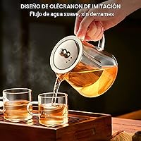 Vista 6 de PARACITY Tetera de vidrio para estufa 550ML, hervidor de té transparente de borosilicato con infusor extraíble de acero inoxidable 18/8, tetera