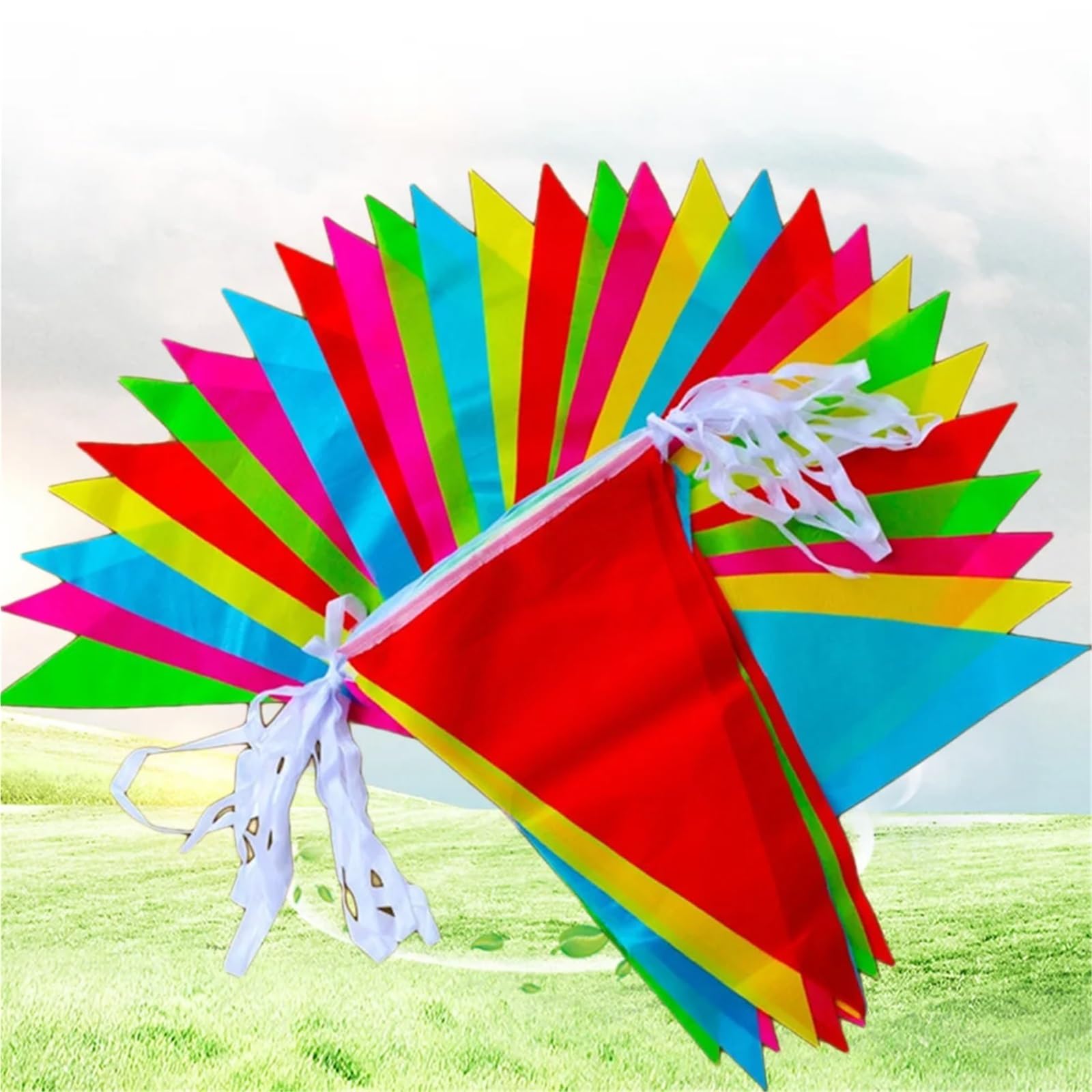 Banderín Bunting 5 banderines Multicolores de 80 m con diseño de Feliz cumpleaños, Guirnalda Colgante. para Jardín Cumpleaños Boda
