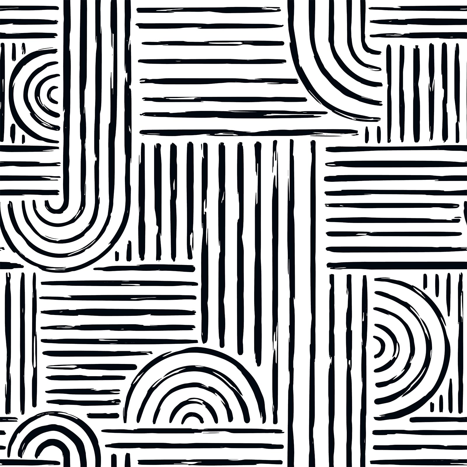 Papier peint abstrait bohème noir et blanc VEELIKE, rouleau imperméable à motif graphique