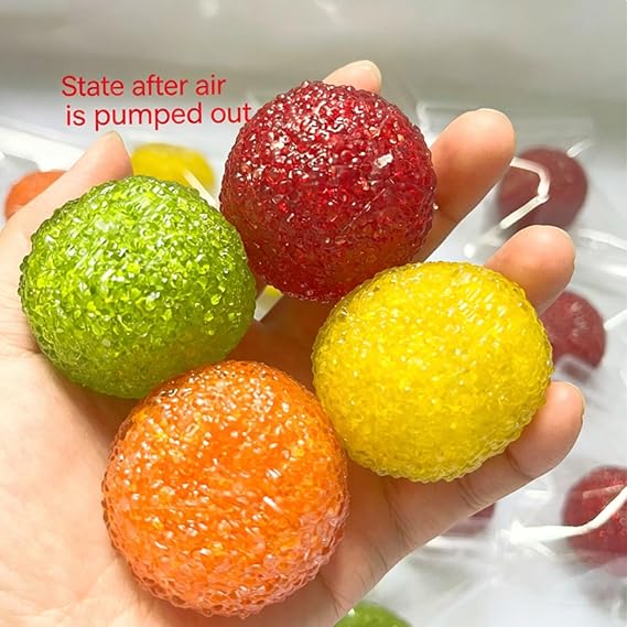 Crunchy Squishy Stress Ball for Kids & Adult,Extured Memory Gel Soft Fidget Toys,Squishes Toys Bulk for Party Favors,Desk Toy and Prize (Red,2pc)