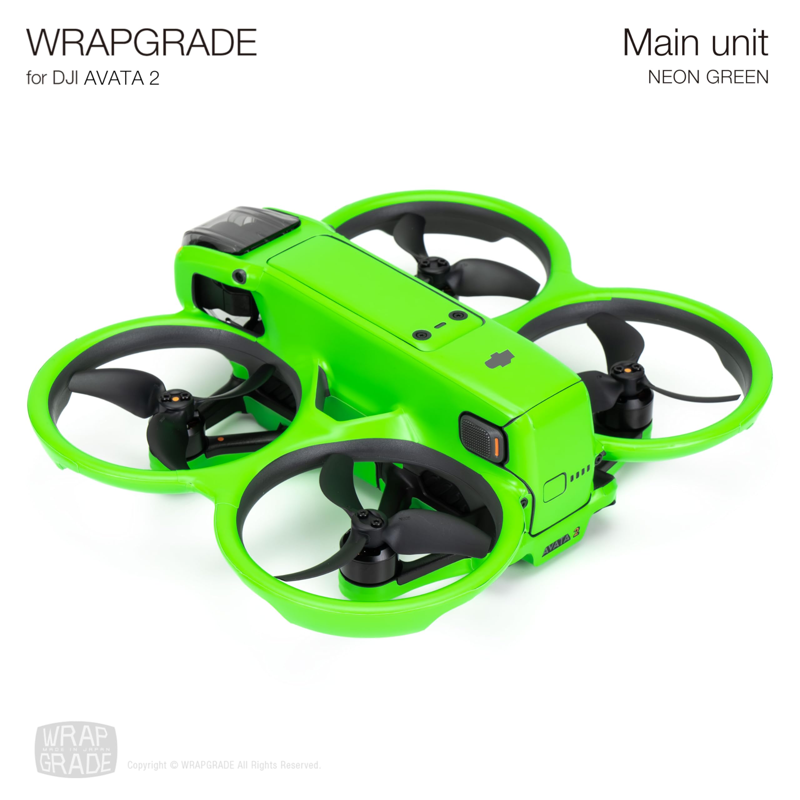 WRAPGRADE Skin Stickers Compatible with DJI Avata 2 (Neon Green), DJI Avata 2, 6.93 x 4.09 x 2.83 inches - Image 4