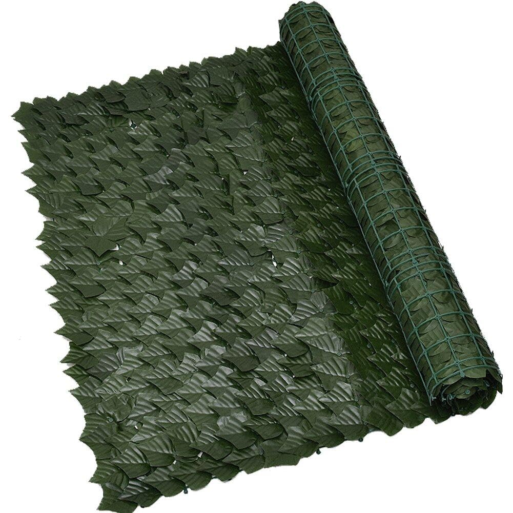 Paneles de privacidad de hoja verde ratán 1*3m seto artificial ocultación exterior