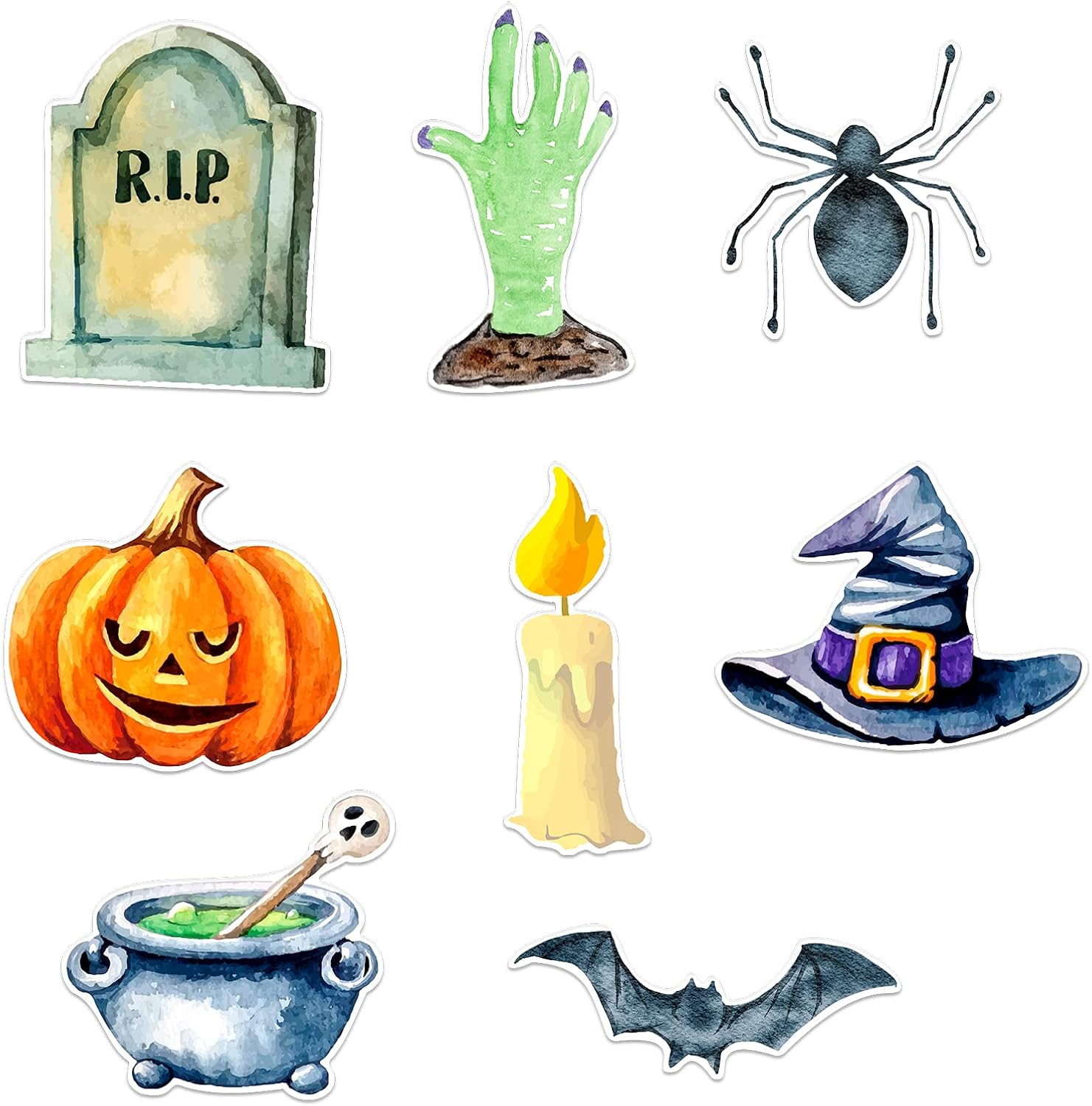 FLYAB Halloween Cutouts Decorations 8Pcs Vintage Halloween Decorations