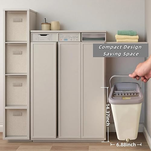 Miniatura 9 de Juego de trapeador plano y cubo con escurridor para limpieza de pisos, separa el agua sucia y limpia, trapeador limpiador de pared, 4 almohadillas