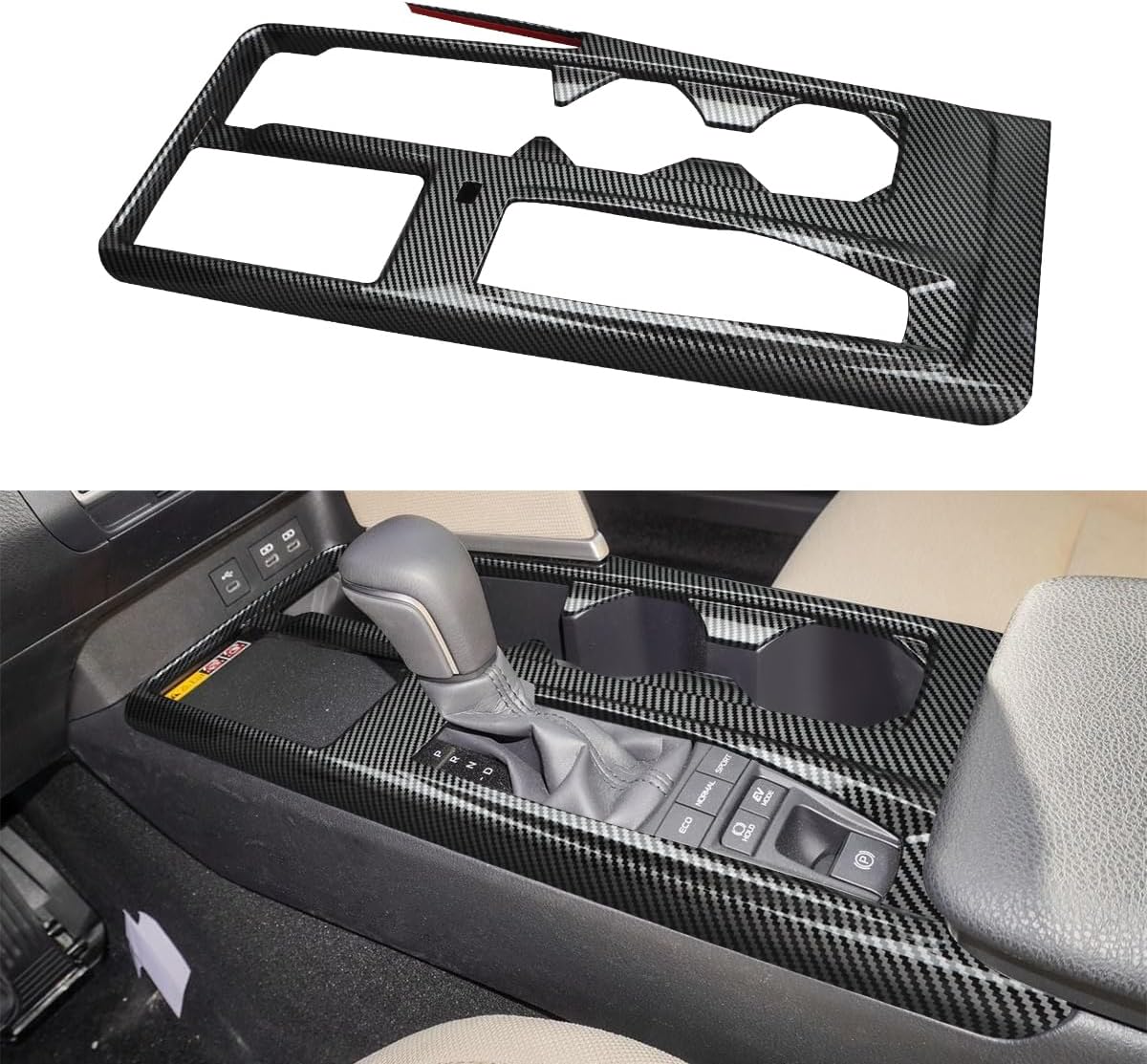 INTGET Gear Shift Panel Cover for 2025 2026 Toyota Camry Accessories Interior ABS Carbon Fiber Style Trim Center Console Sticker Frame Decoration (Carbon Fiber Style, Gear Panel Cover)