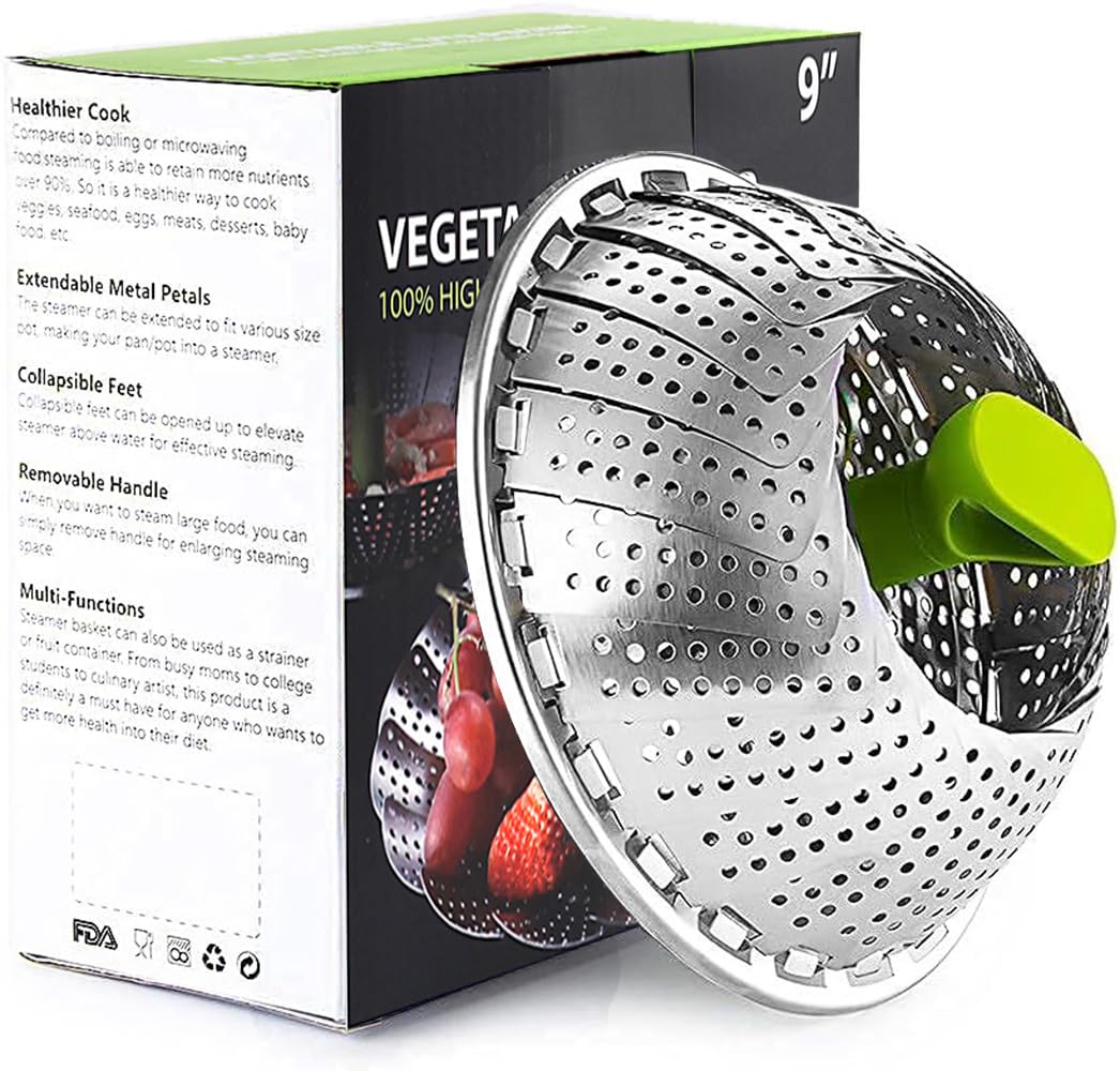 Cestello Per Cottura A Vapore Fackelmann | Acciaio Inox Pieghevole | Diametro 14-24 Cm | Per Verdure E Pesce - Foto 9