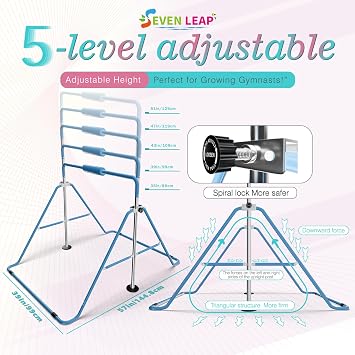 Expandable Bar for Junior Gymnasts - Adjustable and Folding Design,Expandable Horizontal Bars Durable and Sturdy Bars