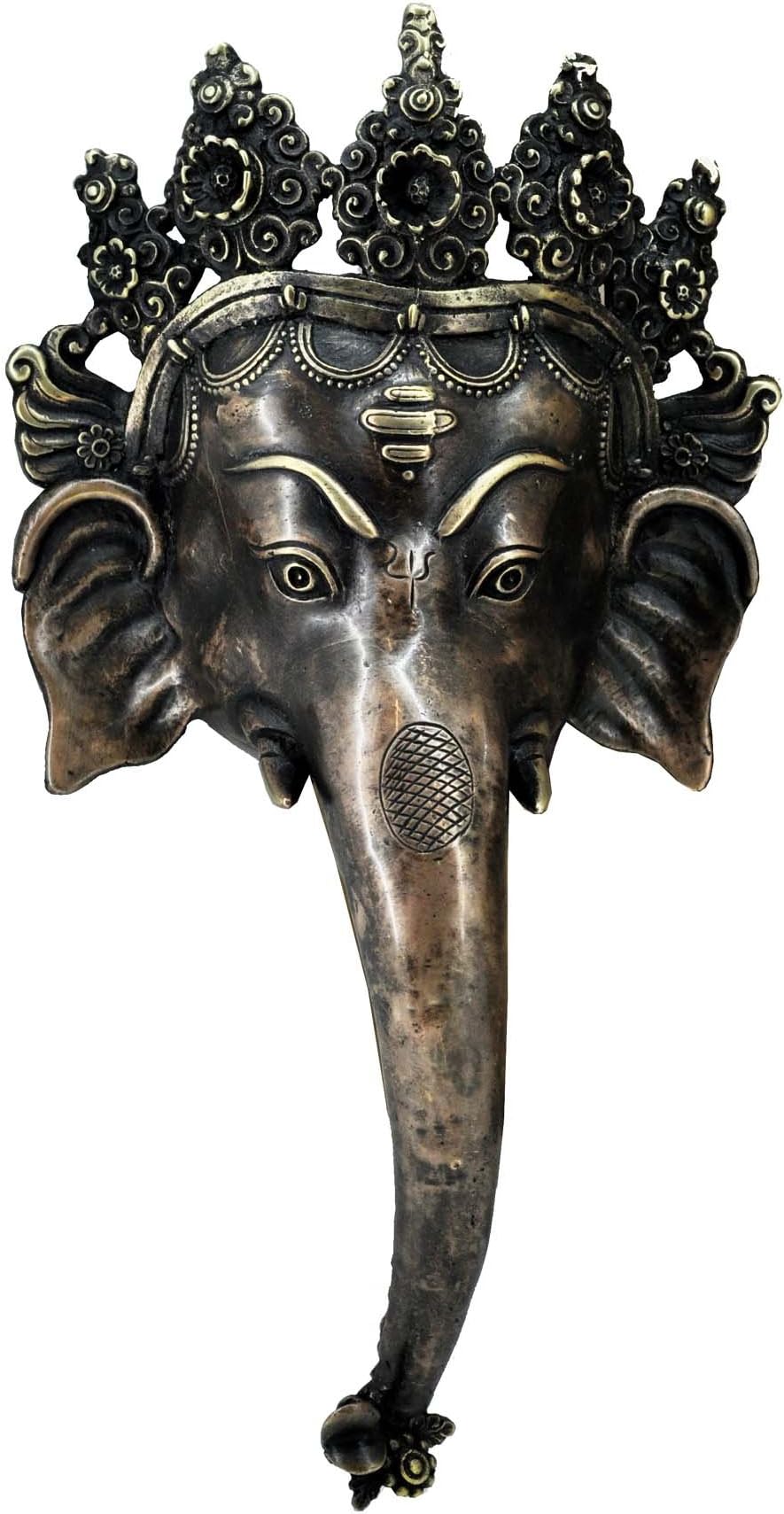 Mandala Crafts Copper and Brass Ganesh Ganesha Statue, Ganesh Wall Hanging