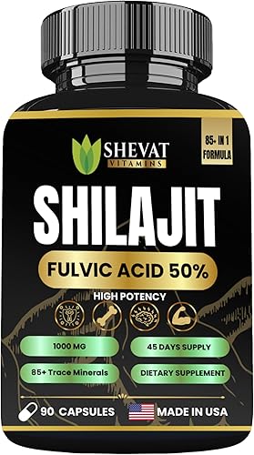 90 cápsulas de Shilajit para hombres y mujeres de 22000 mg con 50% shilajit ácido fúlvico orgánico del Himalaya natural Shilajit para hombres,