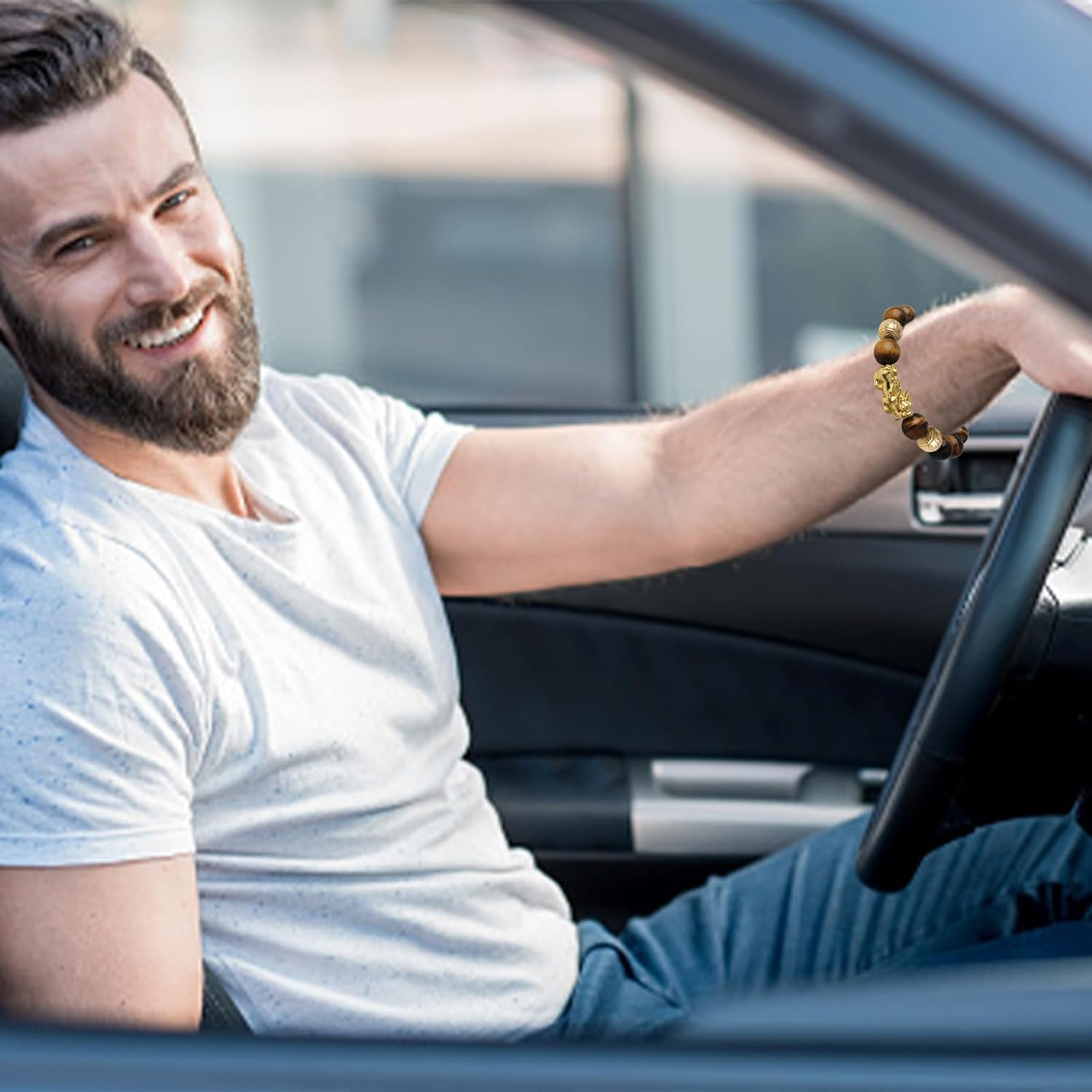 Feng Shui Wealth and Luck Bracelet,Black Obsidian Dragon Pixiu Protection Amulet and Attract Lucky Wealthy Meditation Decompression Buddha Beads Bracelets for Men Women - Image 4